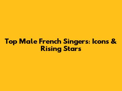 Top Male French Singers: Icons & Rising Stars
