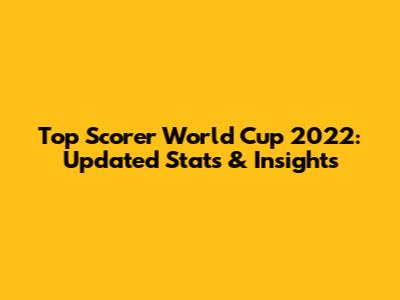 Top Scorer World Cup 2022: Updated Stats & Insights