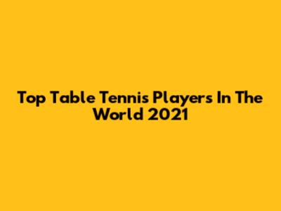 Top Table Tennis Players In The World 2021
