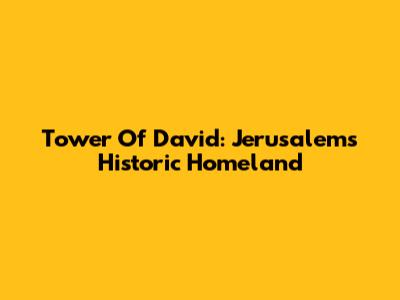 Tower Of David: Jerusalem's Historic Homeland