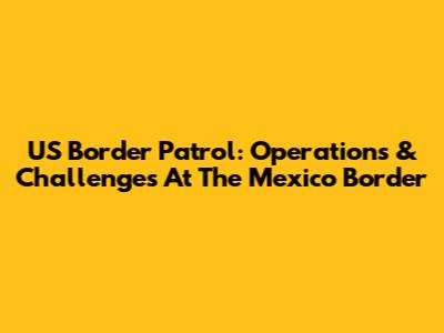 US Border Patrol: Operations & Challenges At The Mexico Border