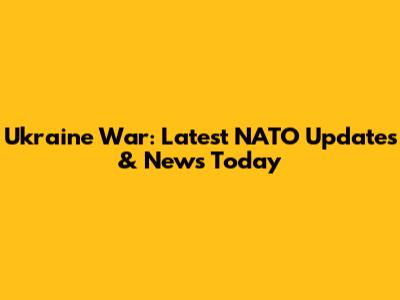 Ukraine War: Latest NATO Updates & News Today