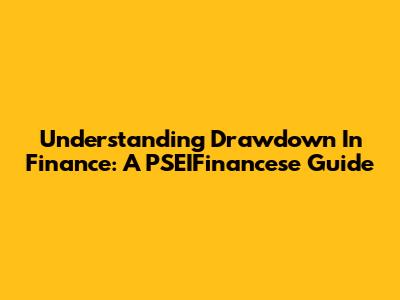 Understanding Drawdown In Finance: A PSEIFinancese Guide