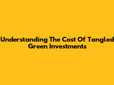 Understanding The Cost Of Tangled Green Investments
