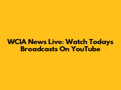 WCIA News Live: Watch Today's Broadcasts On YouTube
