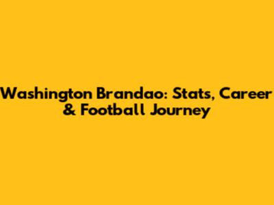 Washington Brandao: Stats, Career & Football Journey