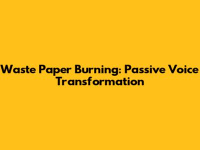 Waste Paper Burning: Passive Voice Transformation