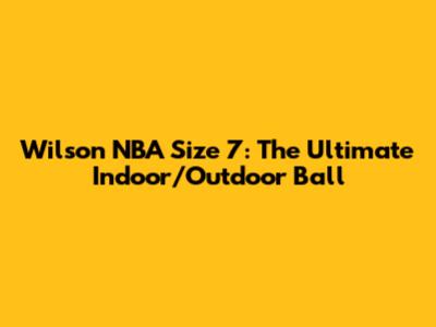 Wilson NBA Size 7: The Ultimate Indoor/Outdoor Ball
