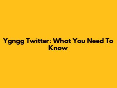 Ygngg Twitter: What You Need To Know