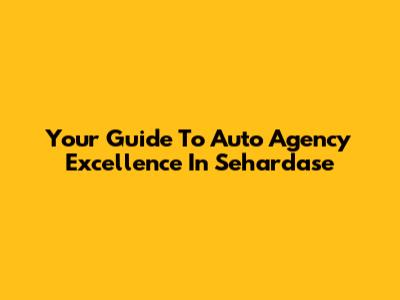 Your Guide To Auto Agency Excellence In Sehardase