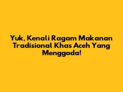 Yuk, Kenali Ragam Makanan Tradisional Khas Aceh Yang Menggoda!