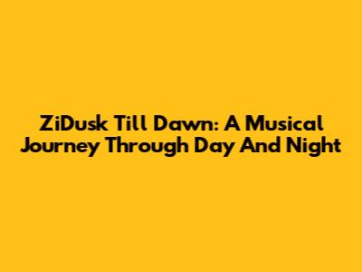 ZiDusk Till Dawn: A Musical Journey Through Day And Night