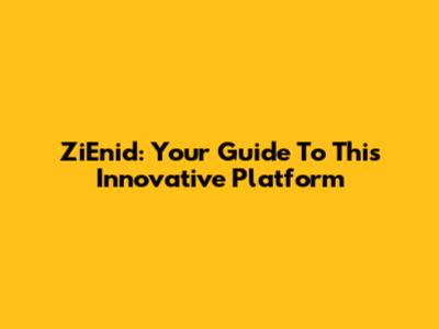 ZiEnid: Your Guide To This Innovative Platform