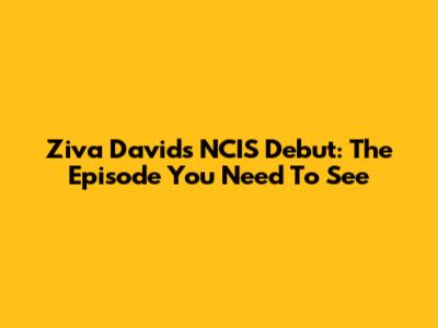 Ziva David's NCIS Debut: The Episode You Need To See