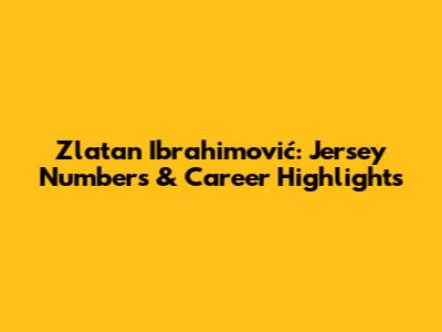 Zlatan Ibrahimović: Jersey Numbers & Career Highlights