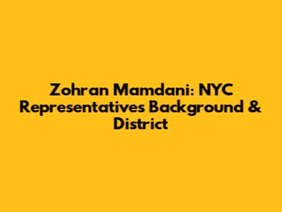Zohran Mamdani: NYC Representative's Background & District
